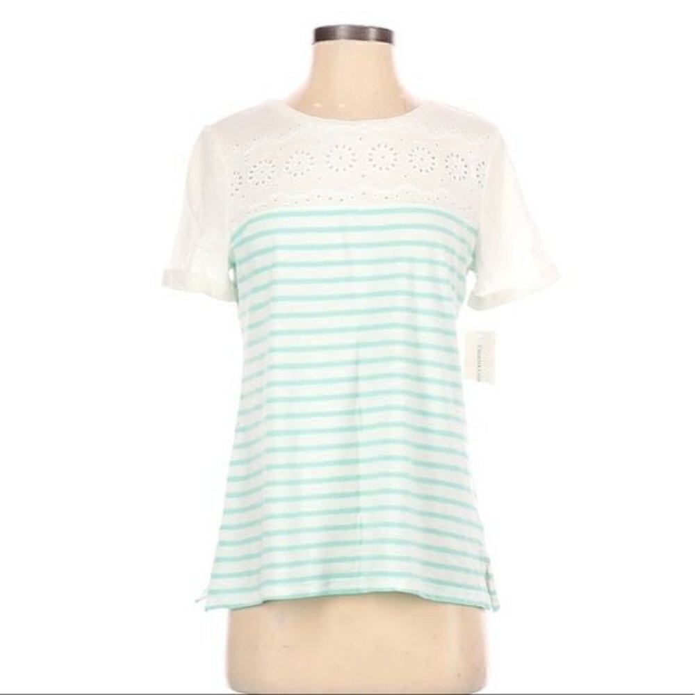 Striped Crew Neck Charter Club Shirt NWT
